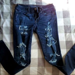 American Eagle jean jegging ripped style
